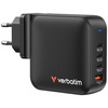 Ładowarka sieciowa Verbatim Mini GaN     165W 3xUSB-C PD/1x USB-A QC czarny 32216