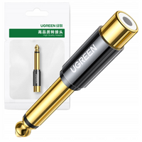 UGREEN ADAPTER JACK 6,35 MM NA RCA DO AUDIO I WZMACNIACZY ZŁOTY AV169 80731