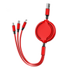 Kabel do telefonu CO2, 3w1 zwijany MICRO USB/ do Iphone/ USB-C