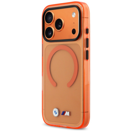 Etui BMW M IML Metal Logos MagSafe do    iPhone 17 Pro pomarańczowy