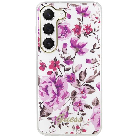 Etui Guess GUHCS23SHCFWST S23 S911 - białe Flower Collection