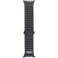 Pasek Audi Logo Genuine Leather Magnetic Ring do Apple Watch 40/41/42mm czarny