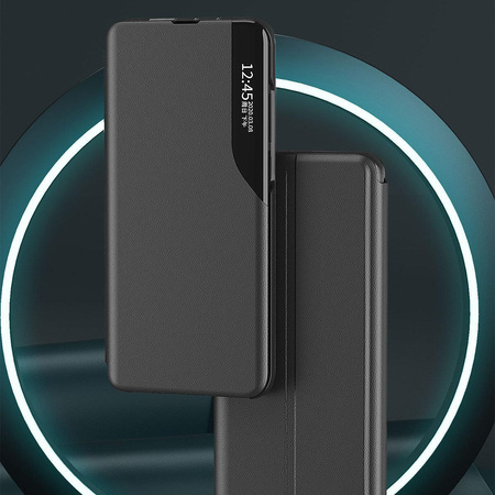 Eco Leather View Case elegancki futerał etui z klapką i funkcją podstawki Samsung Galaxy A73 czarny