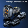 USAMS ŁADOWARKA SAMOCHODOWA 2xUSB 1xUSB-C 125W DO TELEFONÓW ZŁĄCZE USB-C