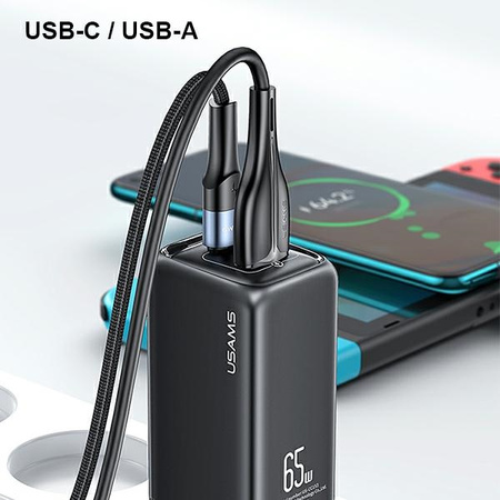 USAMS ŁADOWARKA SIECIOWA 65W PD 1XUSB-C 1XUSB DO TELEFONÓW IPHONE 12 13 14