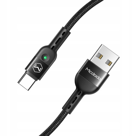 MCDODO KABEL USB-C SPIRALNY SPRĘŻYNOWY SZYBKIE ŁADOWANIE USB TYP C LED 2M