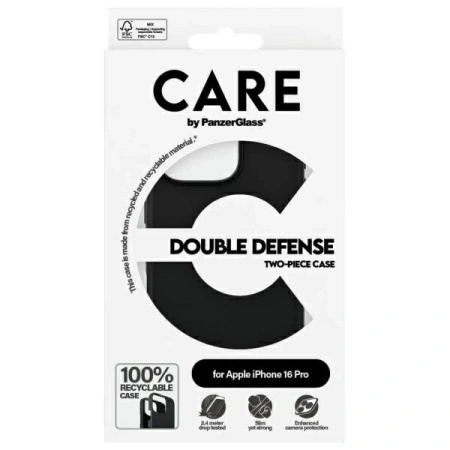 Etui CARE by PanzerGlass Feature Double Defense Case na iPhone 16 Pro - czarne