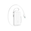 Powerbank Joyroom JR-PR2 35W 10000mAh ze zwijanym kablem USB-C i wbudowanym kablem Lightning - biały