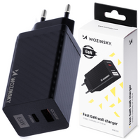 Wozinsky ładowarka GaN 65W z portami USB, USB C wspiera QC 3.0 PD czarna (WWCG01)