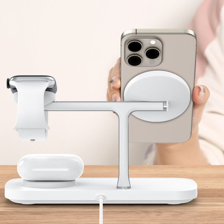 TECH-PROTECT ŁADOWARKA 3IN1 DO MAGSAFE IPHONE 15 14 13 12 11 BEZPRZEWODOWA