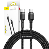 Baseus Cafule Cable wytrzymały nylonowy kabel przewód USB-C PD / USB-C PD PD2.0 60W 20V 3A QC3.0 2M czarno-szary (CATKLF-HG1)