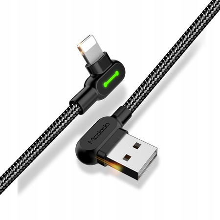 McDodo phone cable, Fast charging, 90° LED angle, for iPhone 1.2m