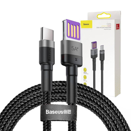 BASEUS KABEL USB DO USB-C 5A QC 3.0 HUAWEI SUPERCHARGE 1M DO TELEFONÓW