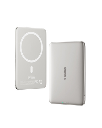 Baseus PicoGo AM41 magnetyczny power bank typu karta 20W 5000mAh naturalny tytan
