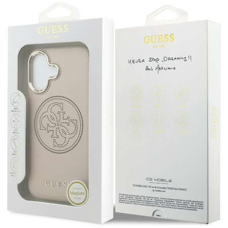 Etui Guess Perforated 4G MagSafe do iPhone 17 różowy