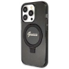 Etui Guess Ring Stand Script Glitter MagSafe na iPhone 14 Pro - czarne