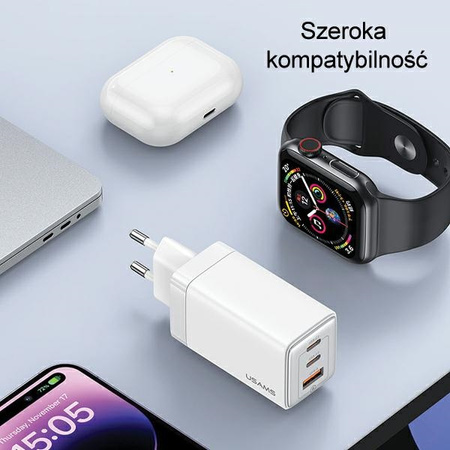 USAMS ŁADOWARKA 2xUSB-C 1xUSB 65W DO MAGSAFE IPHONE 14 PRO MAX PD3.0 QC3.0