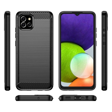 HURTEL ETUI CARBON CASE DO SAMSUNG A03S OCHRONA ELASTYCZNE ANTYWSTRZĄSOWE