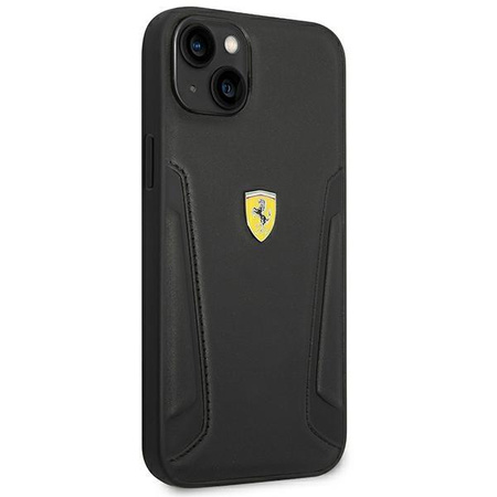 Ferrari FEHCP14SRBUK iPhone 14 6,1" czarny/black hardcase Leather Stamp Sides