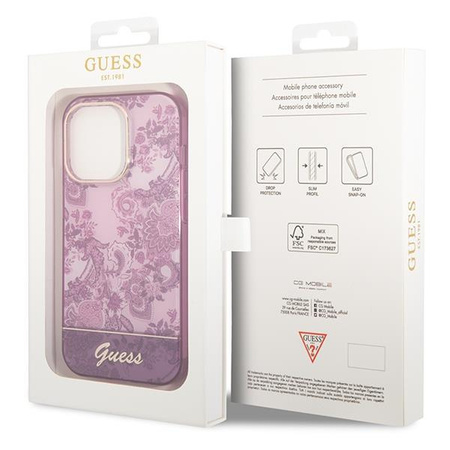Guess GUHCP14XHGPLHF iPhone 14 Pro Max 6,7" fuksja/fuschia hardcase Porcelain Collection