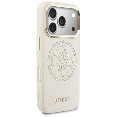 Etui Guess Perforated 4G MagSafe do      iPhone 17 Pro Max beżowy