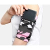 Materiałowa opaska armband na ramię do biegania fitness brązowy