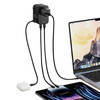 USAMS Adapter siec 1xUSB+2xUSB-C T62 65W4w1 US/AU/EU/UK czarny/black CC199TC01 (US-CC199) Univesal Travel Charger
