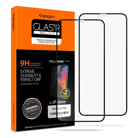 SZKŁO HARTOWANE SPIGEN GLASS FC 2-PACK IPHONE 11 PRO BLACK
