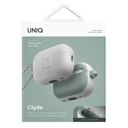 UNIQ etui Clyde Lock Case AirPods Pro 2(2022/2023) biało-miętowy/dove white-soft mint