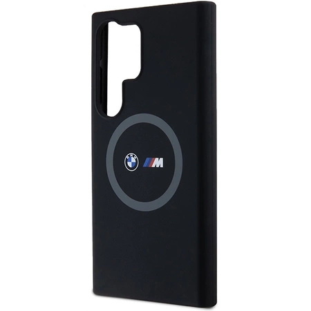 Etui BMW M Silicone Printed Ring MagSafe na Samsung Galaxy S24 Ultra - czarne