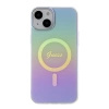 Etui Guess IML Iridescent MagSafe do iPhone 15 Plus - fioletowe