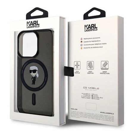 Etui Karl Lagerfeld IML Ikonik MagSafe na iPhone 14 Pro Max - czarne