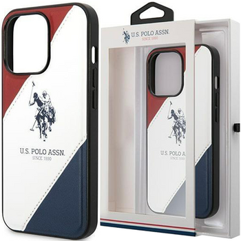 US Polo USHCP14LPSO3 iPhone 14 Pro 6,1" biały/white Tricolor Embossed