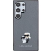 Etui Karl Lagerfeld Saffiano Karl&Choupette Metal Pin na Samsung Galaxy S24 Ultra - szare