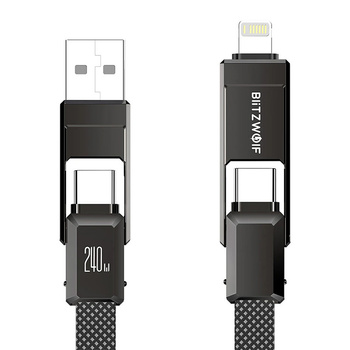 BLITZWOLF KABEL 4W1 USB-C LIGHTNING DO TELEFONÓW 240W 1,2M SZYBKIE