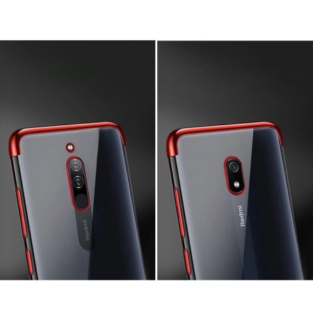 HURTEL ETUI CASE POKROWIEC ŻELOWY DO XIAOMI REDMI 8A Z METALICZNĄ RAMKĄ