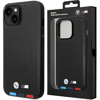 Etui BMW BMHCP14M22PTDK iPhone 14 Plus 6,7" czarny/black Leather Stamp Tricolor