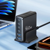 TECH-PROTECT DC160W-GAN 6-PORT DESKTOP CHARGER PD 160W / QC3.0 BLACK