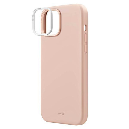 Etui Uniq Lino Hue na iPhone 14 Plus Magclick Charging - różowe