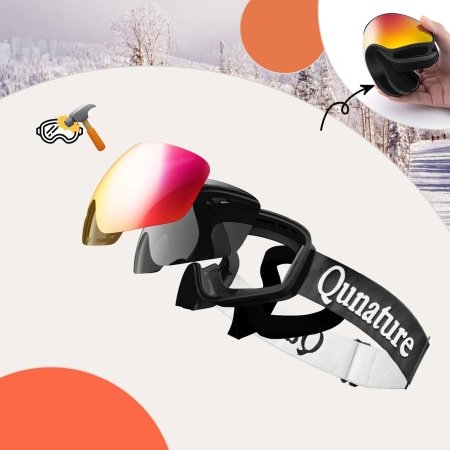 QUNATURE GOGLE NARCIARSKIE DZIECIĘCE M/L DO NART Z POLARYZACJĄ I WENTYLACJĄ