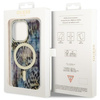 Etui Guess GUHMP14XHLEOPWB na iPhone 14 Pro Max 6.7" - niebieskie Leopard MagSafe