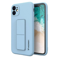 Wozinsky Kickstand Case silikonowe etui z podstawką iPhone XR jasnoniebieski