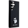 Etui Karl Lagerfeld Silicone Choupette Metal Pin na Samsung Galaxy S23 Ultra - czarne
