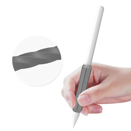 Stoyobe Silicone Holder uchwyt silikonowy dla Apple Pencil 1 / Apple Pencil 2 / Huawei M-Pencil szary