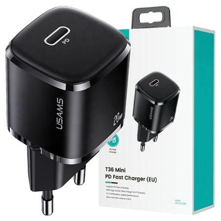 USAMS ŁADOWARKA SIECIOWA 1XUSB-C DO IPHONE 12 13 14 PD20W SZYBKIE ŁADOWANIE
