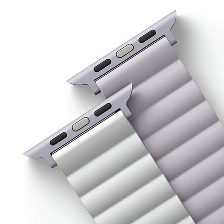 UNIQ pasek Revix Apple Watch Series 4/5/6/7/8/SE/SE2 38/40/41mm. Reversible Magnetic lilak-biały/lilac-white