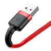 Baseus Cafule Cable wytrzymały nylonowy kabel przewód USB / Lightning QC3.0 2A 3M czerwony (CALKLF-R09)