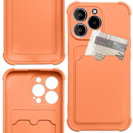 Card Armor Case etui pokrowiec do iPhone 13 mini portfel na kartę silikonowe pancerne etui Air Bag pomarańczowy