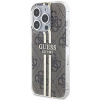 Etui Guess IML 4G Gold Stripe na iPhone 15 Pro - brązowe