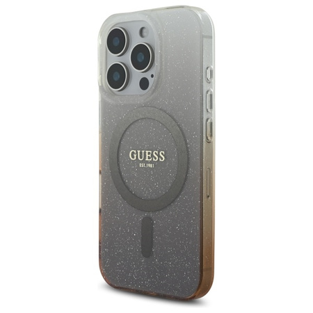 GUESS ETUI HARDCASE DO IPHONE 16 PRO 6.3 DO MAGSAFE GLITTER GRADIENT BROWN